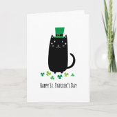 Happy St. Patrick's day card met zwarte kat Kaart (Voorkant)