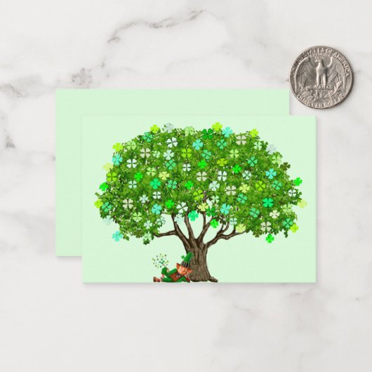 Happy St. Patrick's Day Card Notitiekaartje (Voorkant / Achterkant in situ)