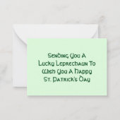 Happy St. Patrick's Day Card Notitiekaartje (Achterkant)