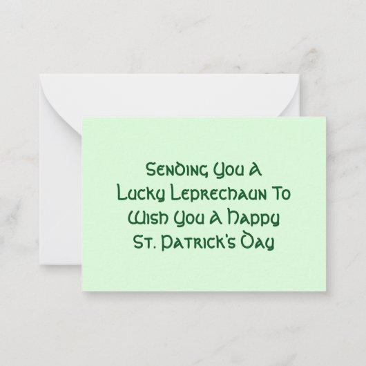 Happy St. Patrick's Day Card Notitiekaartje (Achterkant)