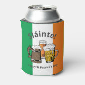 HAPPY ST PATRICK'S DAY Cartoon Beers Sláinte! Blikjeskoeler (Blikje Achterkant)