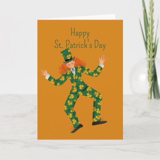 Happy St. Patrick's Day Cartoon Clown Kaart (Voorkant)