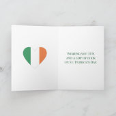 Happy St. Patrick's Day Cartoon Clown Kaart (Binnen)