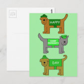 Happy St Patrick's Day Cartoon Dogs Briefkaart (Voorkant / Achterkant)
