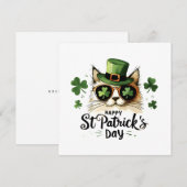 Happy St. Patrick's Day Cat Feestdagenkaart (Voorkant / Achterkant)