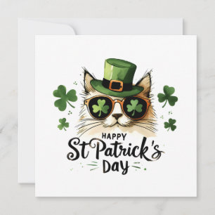 Happy St. Patrick's Day Cat Feestdagenkaart