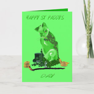 Happy St. Patricks Day Cat Kaart