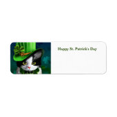 Happy St. Patrick's Day Cat return address label (Voorkant)