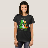 Happy St Patrick's Day Cats Ireland Flag Shamrock  T-shirt (Voorkant volledig)