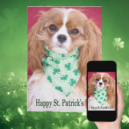 Happy St. Patrick's Day Cavalier King Charles Pup Kaart