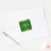 Happy St Patricks Day Celtic Lucky Shamrock Border Vierkante Sticker (Envelop)