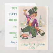 Happy St. Patrick's Day Champagne Boy Kaart (Voorkant / Achterkant)