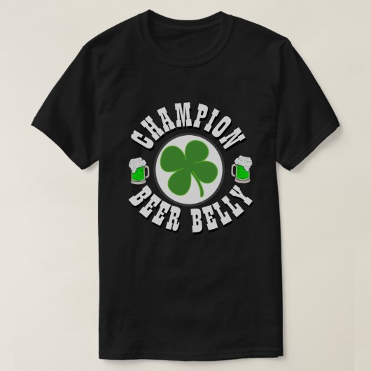 Happy St Patrick's Day CHAMPION BEER BELLY T-shirt (Design voorkant)