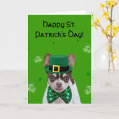 Happy St. Patrick's Day Chihuahua wenskaart Kaart (Gele Bloem)