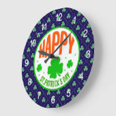 Happy St. Patrick's Day Circle Design-63501 Grote Klok (Hoek)