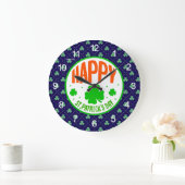Happy St. Patrick's Day Circle Design-63501 Grote Klok (Huis)