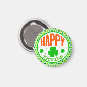 Happy St. Patrick's Day Circle Design-63501 Magneet (Voorkant / Achterkant)