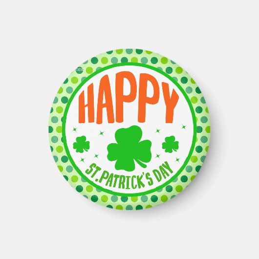 Happy St. Patrick's Day Circle Design-63501 Magneet (Voorkant)