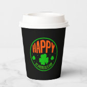 Happy St. Patrick's Day Circle Design-63501 Papieren Bekers (Achterkant)