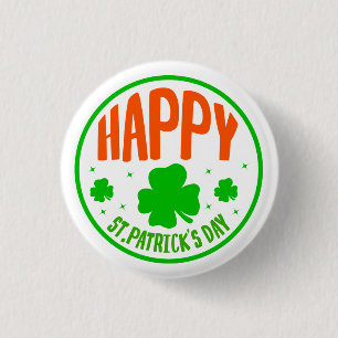 Happy St. Patrick's Day Circle Design-63501 Ronde Button 3,2 Cm