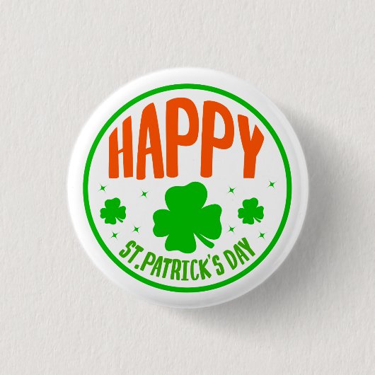 Happy St. Patrick's Day Circle Design-63501 Ronde Button 3,2 Cm (Voorkant)