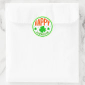 Happy St. Patrick's Day Circle Design-63501 Ronde Sticker (Tas)
