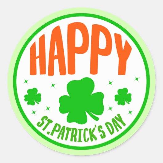 Happy St. Patrick's Day Circle Design-63501 Ronde Sticker (Voorkant)
