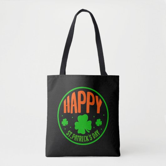 Happy St. Patrick's Day Circle Design-63501 Tote Bag (Voorkant)