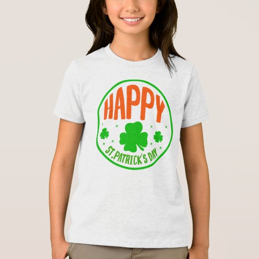 Happy St. Patrick's Day Circle Design-63501 Tri-Blend Shirt (Voorkant)