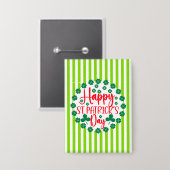 Happy St. Patrick's Day Circle Design-63502 Button (Voorkant / Achterkant)