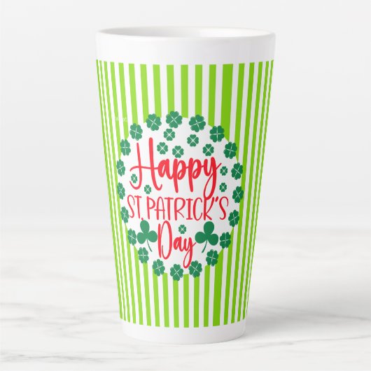 Happy St. Patrick's Day Circle Design-63502 Latte Mok (Voorkant)
