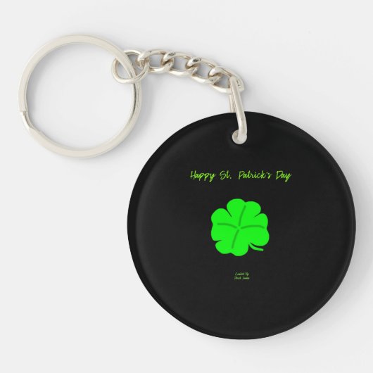 Happy St. Patrick's Day Circle Sleutelhanger (Voorkant)