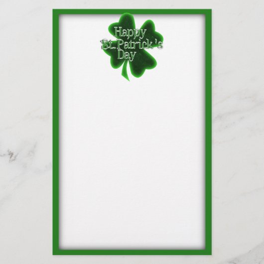 Happy St. Patricks Day Clover Briefpapier (Voorkant)
