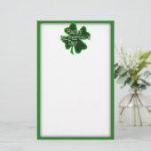Happy St. Patricks Day Clover Briefpapier (Staand voorkant)