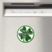 Happy St. Patrick's Day Clover Magneet (Insitu (Vaatwasser))