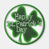 Happy St. Patrick's Day Clover Magneet (Voorkant)