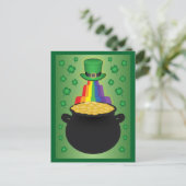 Happy St.Patrick's Day Clover/Rainbow/Pot of Gold Feestdagenkaart (Staand voorkant)