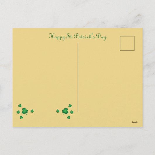 Happy St.Patrick's Day Clover/Rainbow/Pot of Gold Feestdagenkaart (Achterkant)