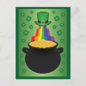 Happy St.Patrick's Day Clover/Rainbow/Pot of Gold Feestdagenkaart (Voorkant)