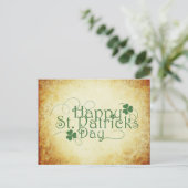 Happy St. Patrick's Day Clover Shamrock Briefkaart (Staand voorkant)
