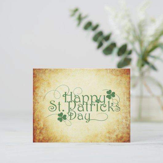 Happy St. Patrick's Day Clover Shamrock Briefkaart (Staand voorkant)