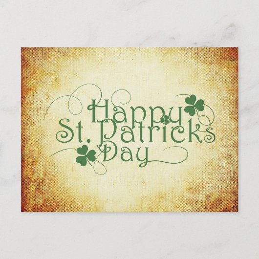 Happy St. Patrick's Day Clover Shamrock Briefkaart (Voorkant)