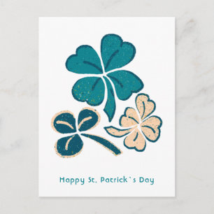 Happy St. Patrick's day Clover Shamrock Drawing Briefkaart