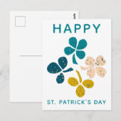 Happy St. Patrick's day Clover Shamrock Drawing Briefkaart (Voorkant / Achterkant)