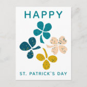 Happy St. Patrick's day Clover Shamrock Drawing Briefkaart (Voorkant)