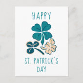 Happy St. Patrick's day Clover Shamrock Drawing Briefkaart (Voorkant)