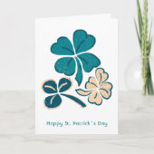 Happy St. Patrick's day Clover Shamrock Drawing Ca Kaart (Voorkant)