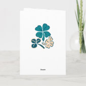 Happy St. Patrick's day Clover Shamrock Drawing Kaart (Achterkant)