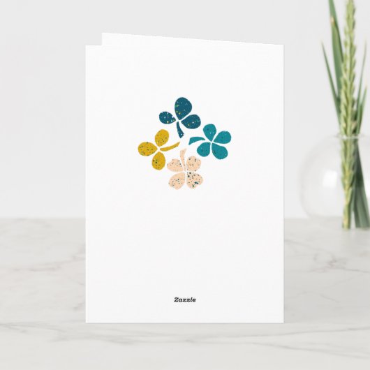 Happy St. Patrick's day Clover Shamrock Drawing Kaart (Achterkant)