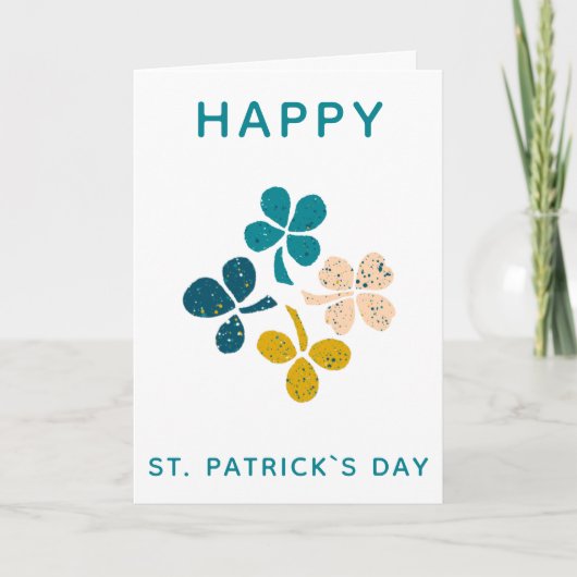 Happy St. Patrick's day Clover Shamrock Drawing Kaart (Voorkant)